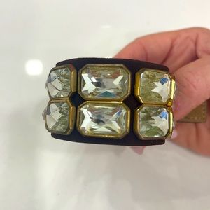 Great brown patent Anne Klein wrap bracelet